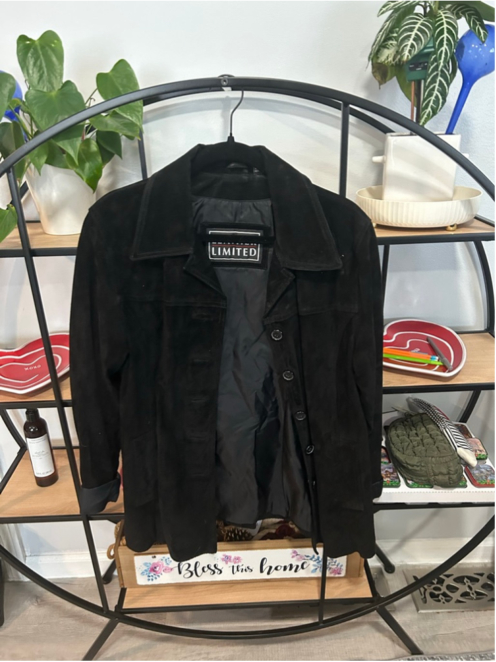 Women's LEATHER LIMITED Black Genuine Leather suede Jacket M